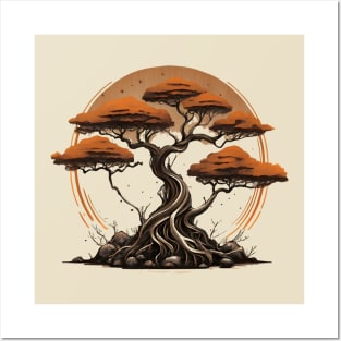 Japanese Bonsai Tree Sketch Art Posters and Art